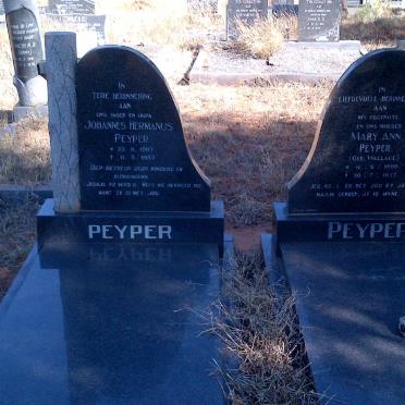 PEYPER Johannes Hermanus 1897-1987 &amp; Mary Ann WALLACE 1900-1977