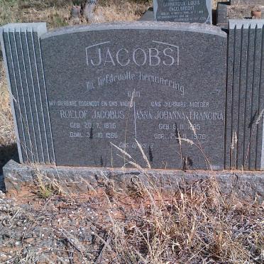 JACOBS Roelof Jacobus 1876-1966 &amp; Anna Johanna Francina 18?5-1970
