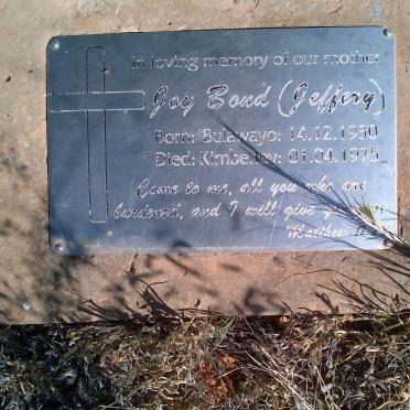 BOND Joy nee JEFFERY 1930-1975