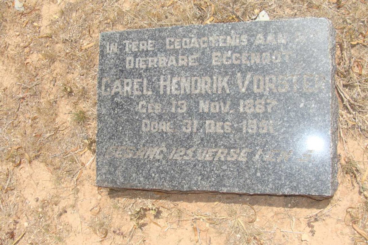 VORSTER Carel Hendrik 1887-1951