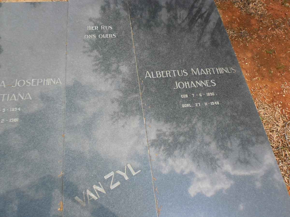 ZYL Albertus Marthinus Johannes, van 1890-1948 &amp; Magdalena Josephina Christiana 1894-1981