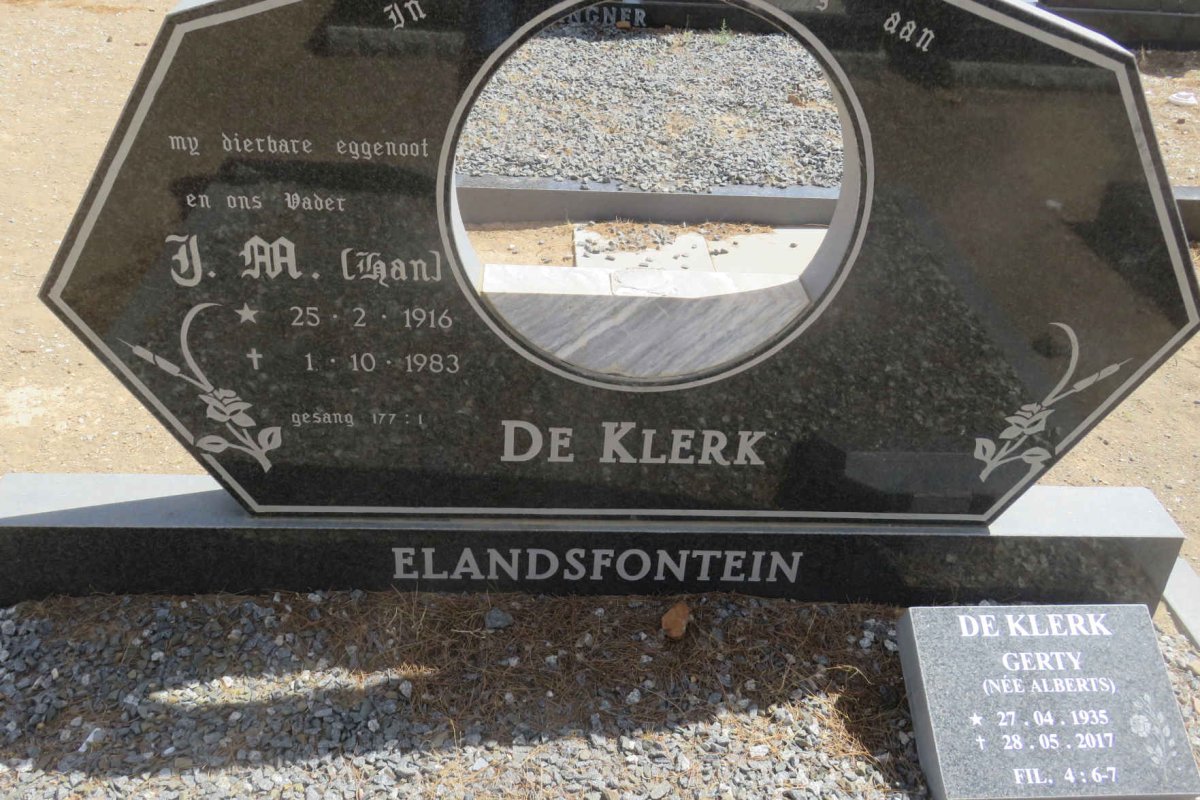 KLERK J.M., de 1916-1983 :: DE KLERK Gerty nee ALBERTS 1935-2017