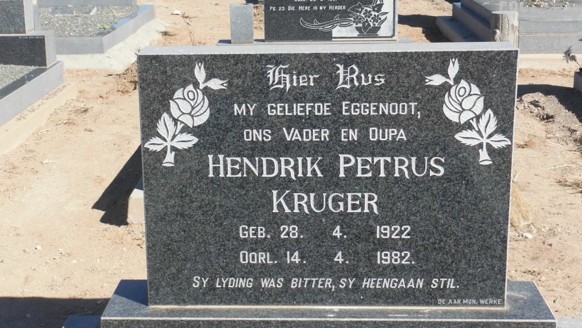 KRUGER Hendrik Petrus 1922-1982