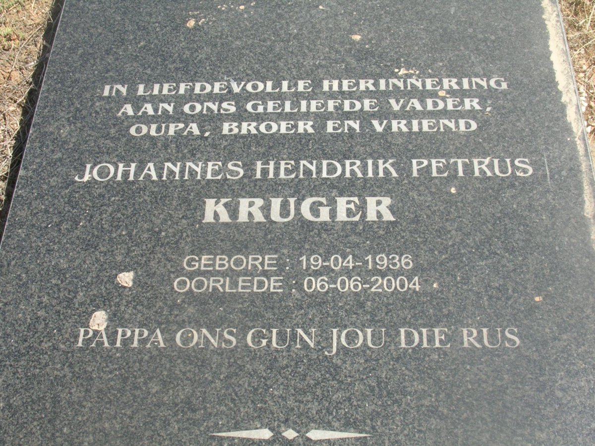 KRUGER Johannes Hendrik Petrus 1936-2004