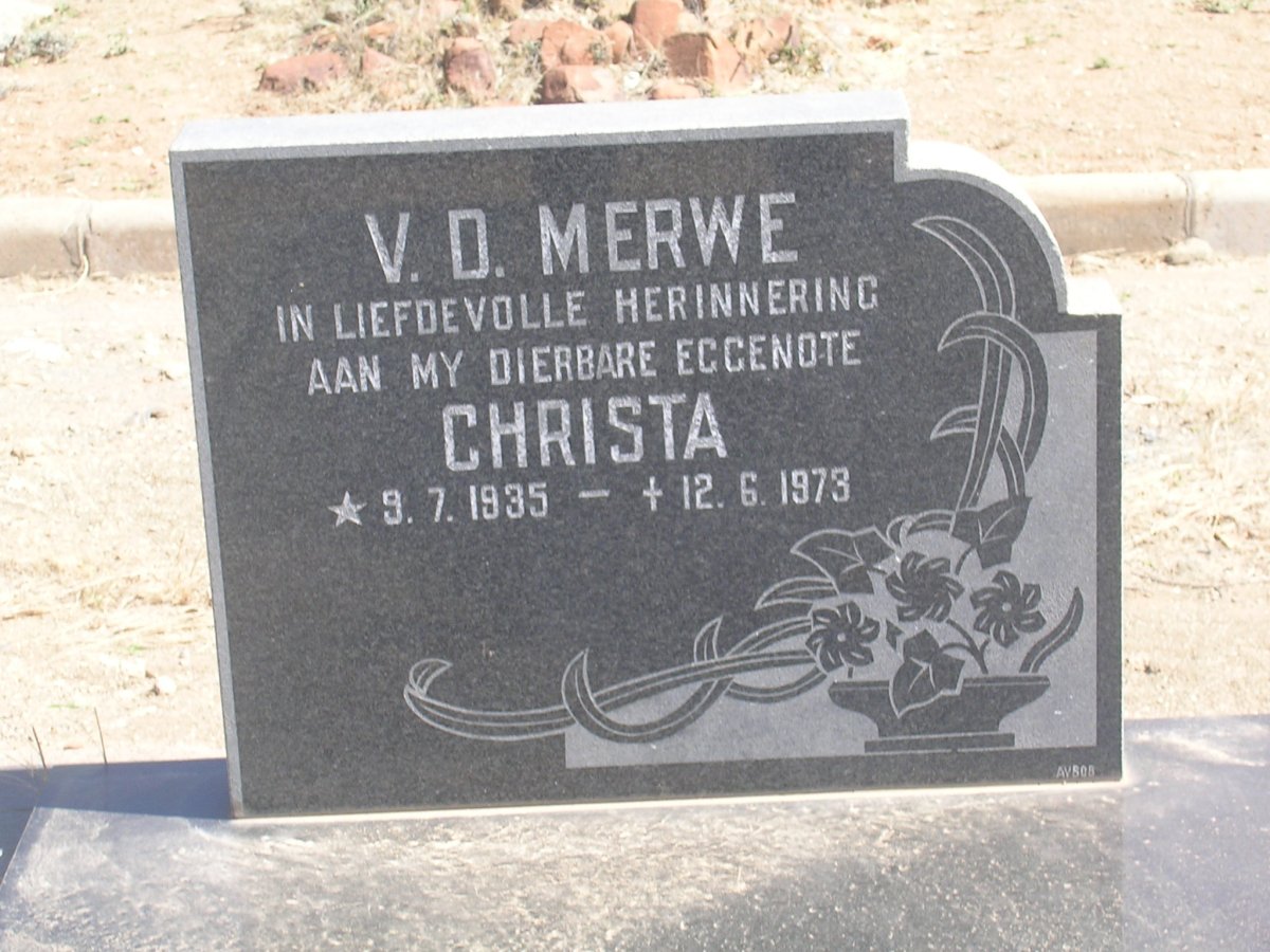 MERWE Christa, v.d. 1935-1973