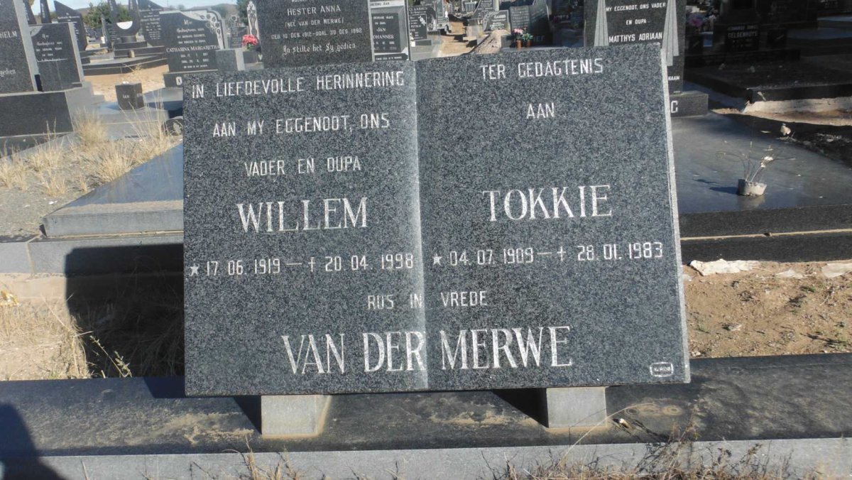 MERWE Willem, van der 1919-1998 &amp; Tokkie 1909-1983