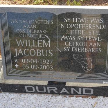 DURAND Willem Jacobus 1927-2003