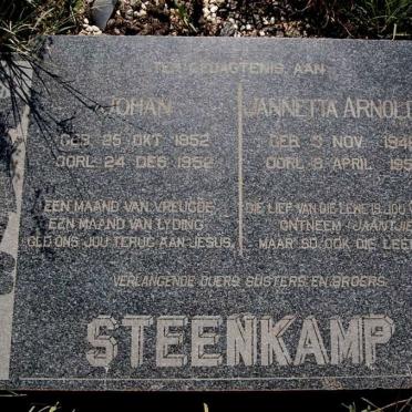 STEENKAMP Janetta Arnolda 1946-1950 :: STEENKAMP Johan 1952-1952