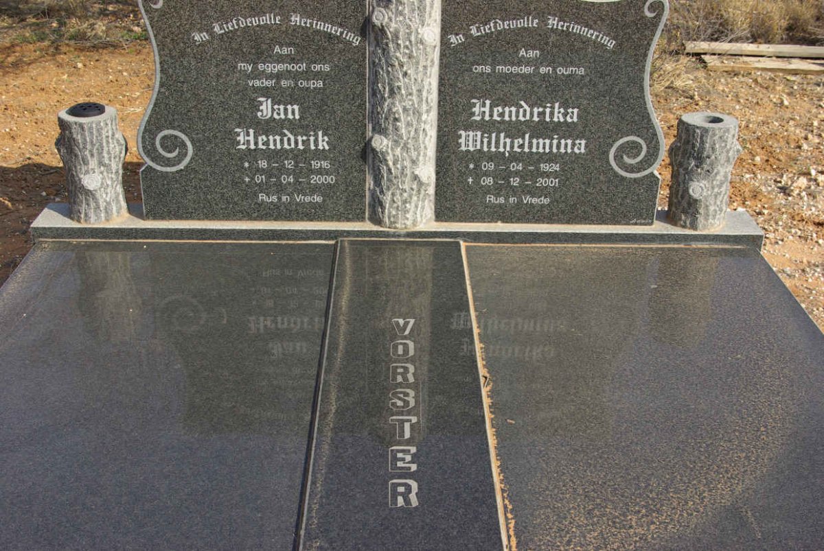 VORSTER Jan Hendrik 1916-2000 &amp; Hendrika Wilhelmina 1924-2001