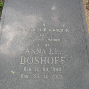 BOSHOFF Anna J. E. 1943-2002
