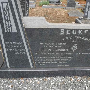 BEUKES Gideon Jacobus 1916-1968 &amp; Bettie 1918-2013