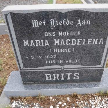 BRITS Maria Magdelena nee HORNE 1927-