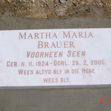 BRAUER Martha Maria, formerly SEEN 1924-2005