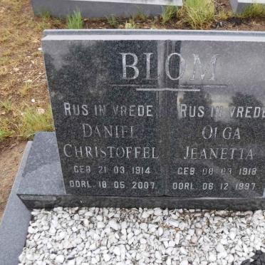 BLOM Daniel Christoffel 1914-2007 &amp; Olga Jeanetta 1918-1997