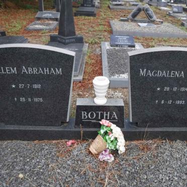 BOTHA Willem Abraham 1912-1975 &amp; Magdalena Rebel 1914-1993