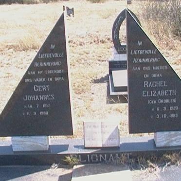 BLIGNAUT Gert Johannes 1917-1980 &amp; Rachel Elizabeth nee GROBLER 1923-1998