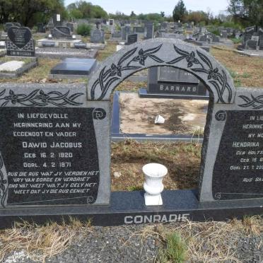 CONRADIE Dawid Jacobus 1920-1971 &amp; Hendrina Jacoba HOLTZHAUZEN 1918-2001