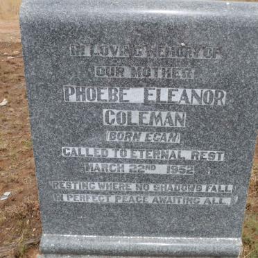 COLEMAN Phoebe Eleanor nee EGAN -1952