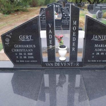 DEVENTER Gerhardus Christiaan, van 1928-2005 &amp; Maria Adriana 1933-