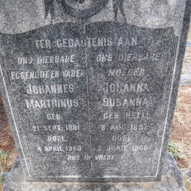 ELS Johannes Marthinus 1881-1950 &amp; Johanna Susanna NELL 1897-1960