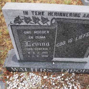 GIROUT Levina, WALTERS nee SENEKAL 1915-1990