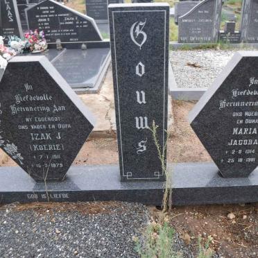 GOUWS Izak J. 1911-1979 &amp; Maria Jacoba 1914-1981