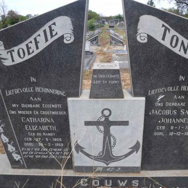 GOUWS Jacobus Sameul Johannes 1907-1970 &amp; Catharina Elizabeth DU RANDT. 1909-1968