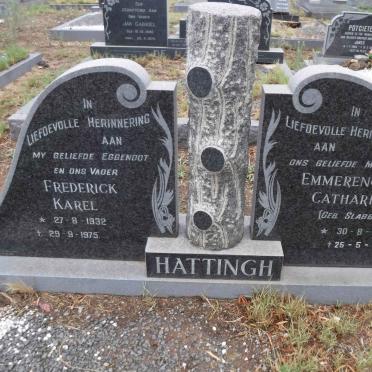 HATTINGH Frederick Karel 1932-1975 &amp; Emmerencia Catharina SLABBERT 1936-2005