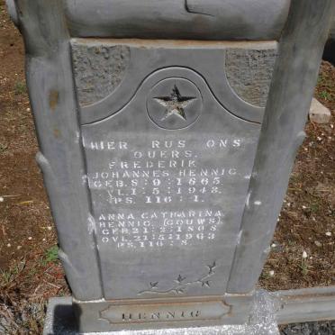 HENNIG Frederik Johannes 1865-1948 &amp; Anna Catharina GOUWS 1868-1963