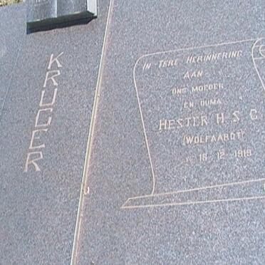 KRUGER Hendrik J. 1910-1981 &amp; Hester H.S.C. WOLVAARDT 1919-