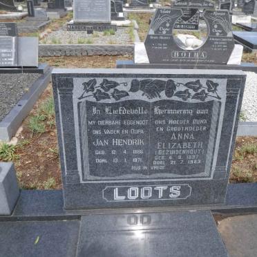 LOOTS Jan Hendrik 1886-1971 &amp; Anna Elizabeth BEZUIDENHOUT 1897-1983