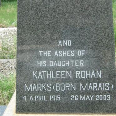 MARKS Kathleen Rohan nee MARAIS 1915-2003