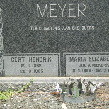 MEYER Gert Hendrik 1898-1965 &amp; Maria Elizabeth V. NIEKERK 1896-1972