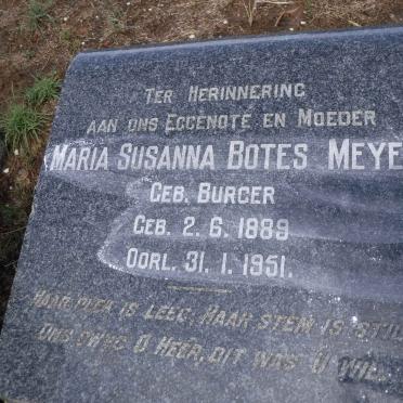 MEYER Maria Susanna Botes nee BURGER 1889-1951