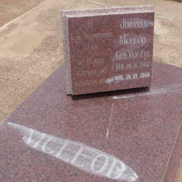 MCLEOD Johanna nee VAN ZYL 1940-2006