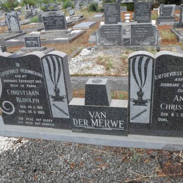 MERWE Christiaan Rudolph, van der 1918-1969 &amp; Anna Christina 1928-