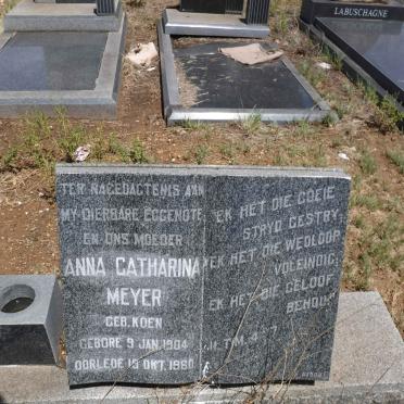 MEYER Anna Catharina nee KOEN 1904-1960