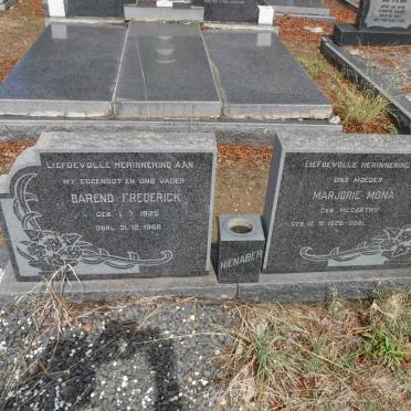 NIENABER Barend Frederick 1925-1968 &amp; Marjorie Mona McCARTHY 1928-