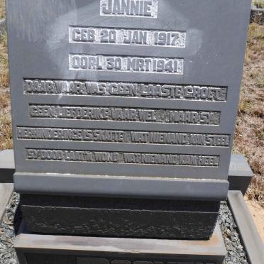 ROOYEN Jannie, van 1917-1941