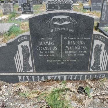 RENSBURG Hermias Cornelius, Jansen van 1884-1959 &amp; Hendrika Magdalena STRAUS 1883-1955