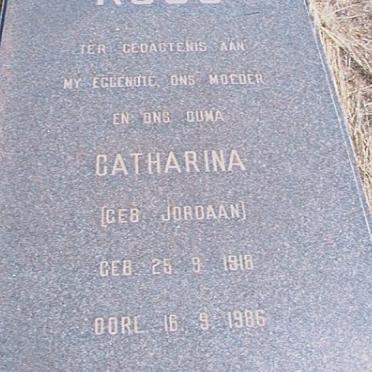 ROOS Catharina nee JORDAAN 1918-1986