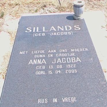 SILLANDS Anna Jacoba nee JACOBS 1922-2005