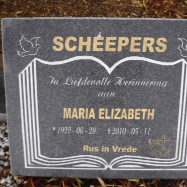 SCHEEPERS Maria Elizabeth 1922-2010