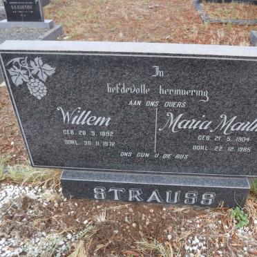 STRAUSS Willem 1892-1972 &amp; Maria Marthina 1904-1985