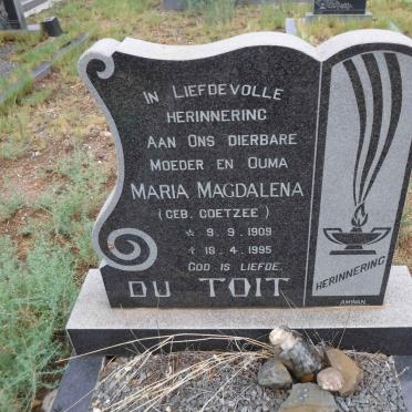 TOIT Maria Magdalena, du nee COETZEE 1909-1995