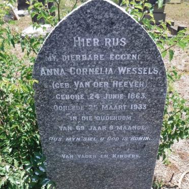 WESSELS Anna Cornelia nee VAN DER HEEVER 1863-1933