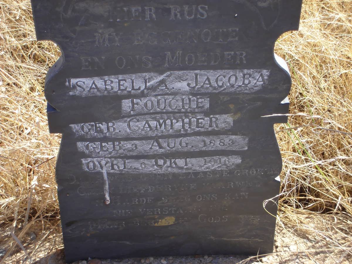 FOUCHE Isabella Jacoba nee CAMPHER 1883-1916