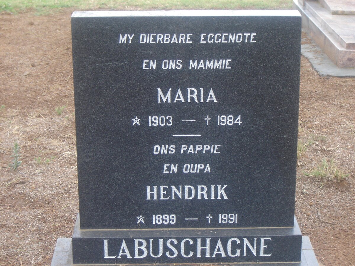 LABUSCHAGNE Hendrik 1899-1991 &amp; Maria 1903-1984