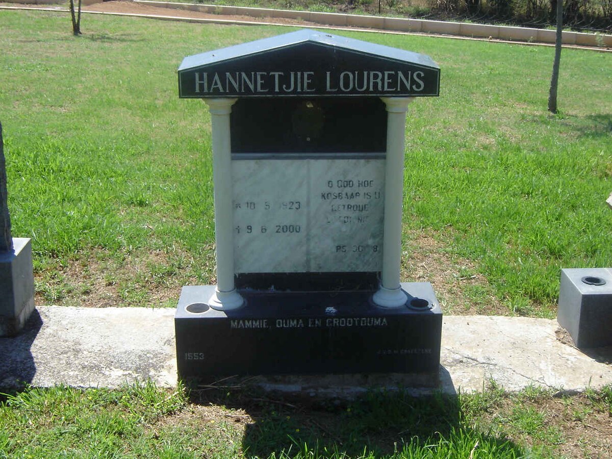 LOURENS Hannetjie 1923-2000