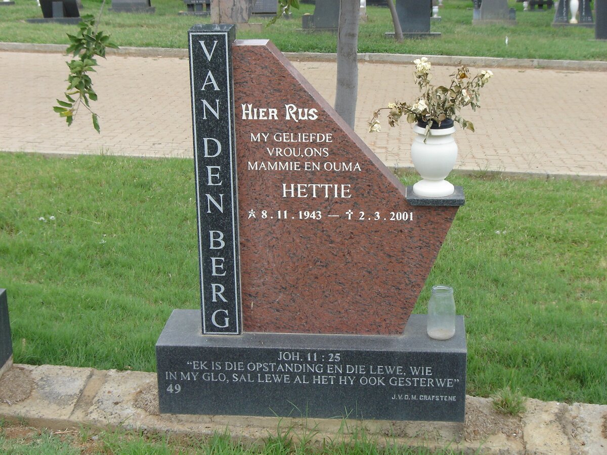 BERG Hettie, van den 1943-2001